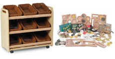 Keuzekast B90 x D40 x H98 cm Beuken Esdoorn met 9 Manden en Tel set 2
